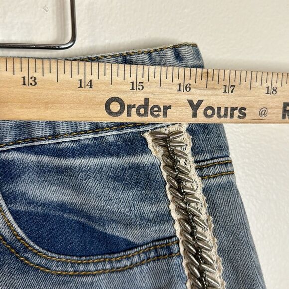 Others follow ladies cut off distressed denim shorts with beaded sides size 30 - Picture 6 of 12